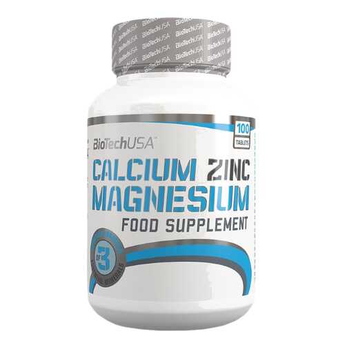 Витаминный комплекс BioTech Calcium Zinc Magnesium 100 таблеток в Декатлон