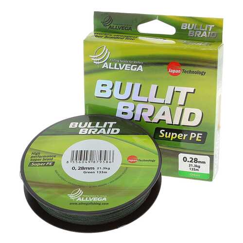 Леска плетеная Allvega Bullit Braid 0,28 мм, 135 м, 21,3 кг в Декатлон