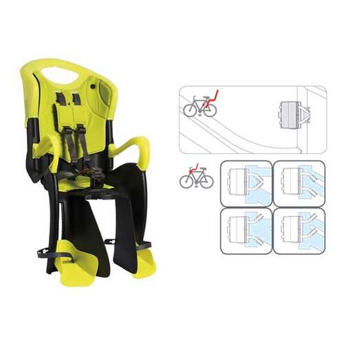 Детское велокресло заднее Bellelli Tiger Standard B-Fix/Hi-Viz желтое/черное в Декатлон