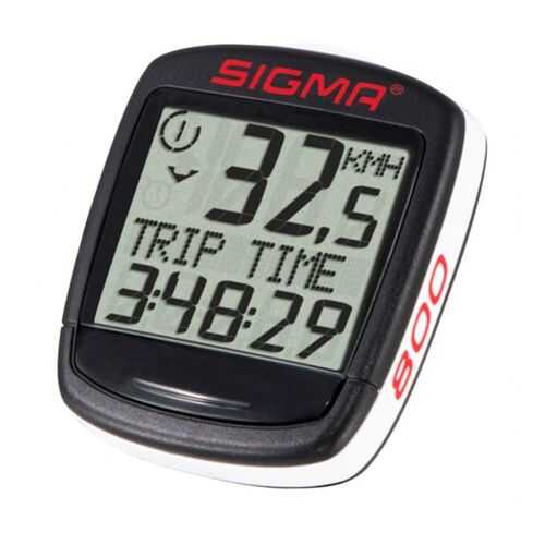 Велокомпьютер Sigma BC 800 Baseline бело-черный в Декатлон